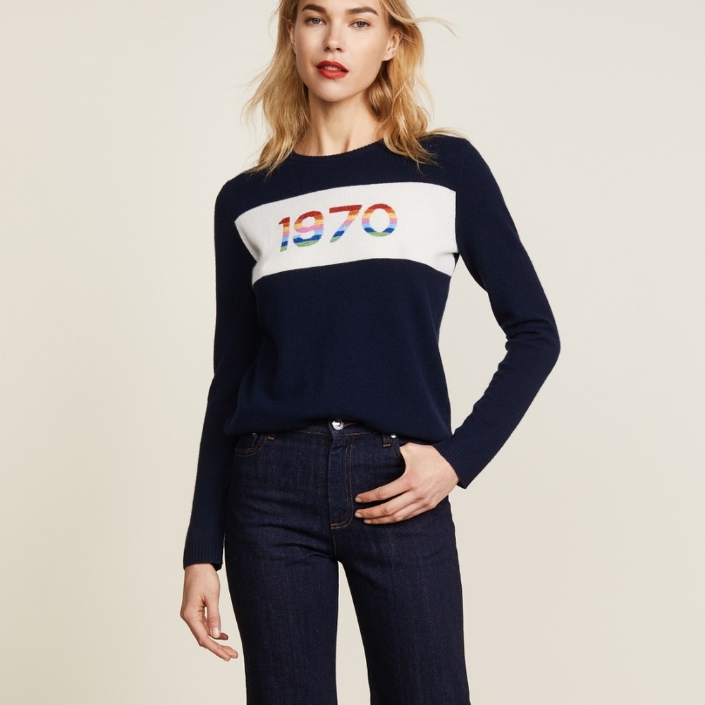 Bella Freud 1970 Rainbow Graphic Cashmere Sweater